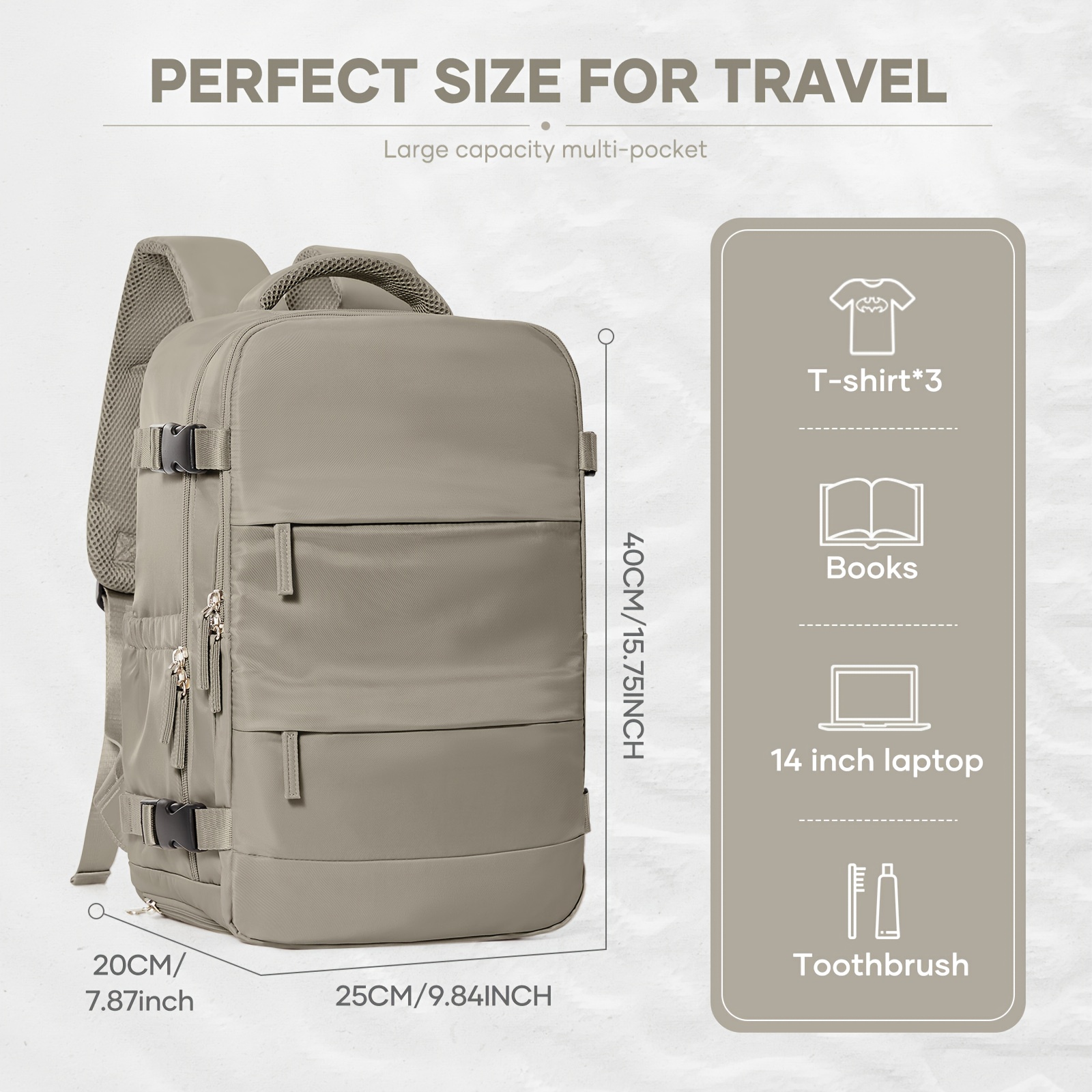 40 30 20 large lightweight travel backpack airline approved Temu - Main Image