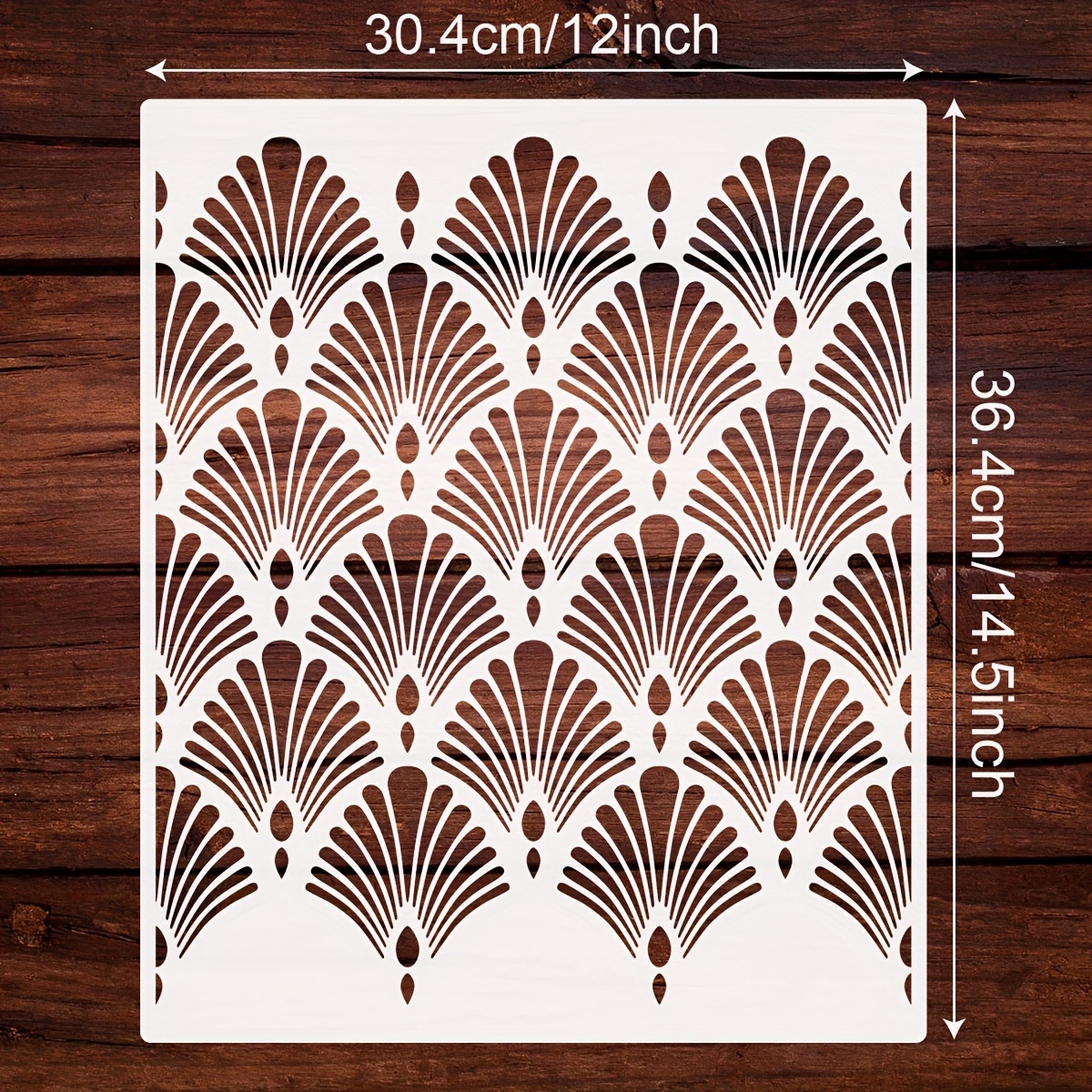 Image of Large Leaf Pattern Wall Stencil Easy-to-use Shape Mold, Diy Painting Plastic Template For Home Decor, Furniture, And Craft Projects