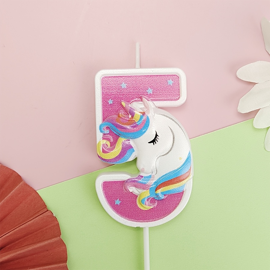1pc Of Pink Pony Number 0-9 Happy Birthday Cake Decoration Supplies Cartoon Zodiac Horse Party Birthday Celebration Supplies Creative Animal Cake Insert, Halloween, Christmas