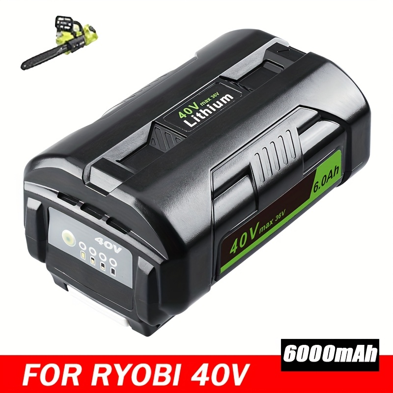 TEMU New Upgraded 6000mah Replacement For Ryobi 40v Battery 6.0ah Compatible With For Ryobi Lithium Battery 40v Replacement For Ryobi 40 Volt Battery