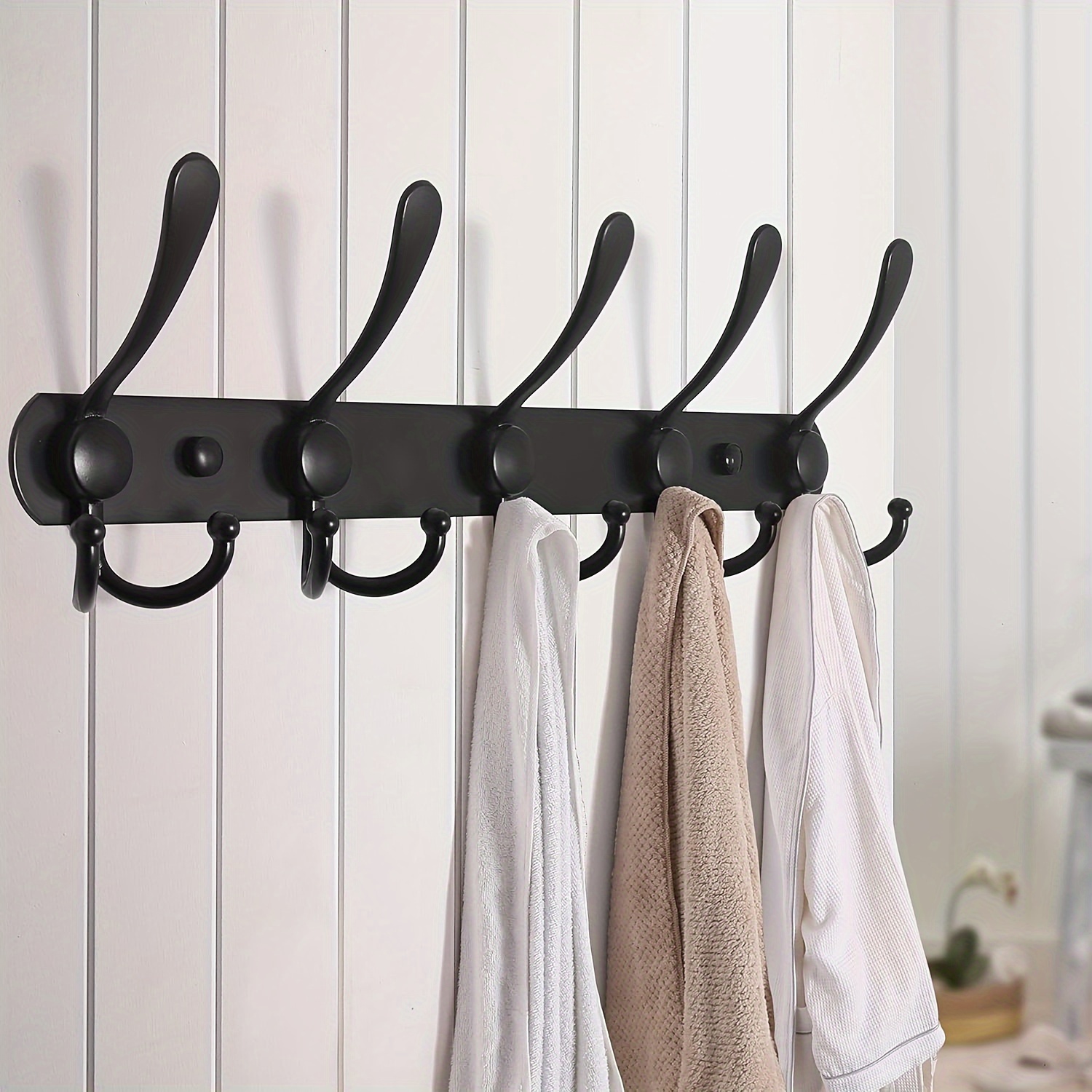Wooden Wall Hooks Decorative | Adhesive Hooks - Decorative Wall-Mounted  Farmhouse Coat Rack, for Hat Towel Purse Robes Mudroom Bathroom Entryway 通用