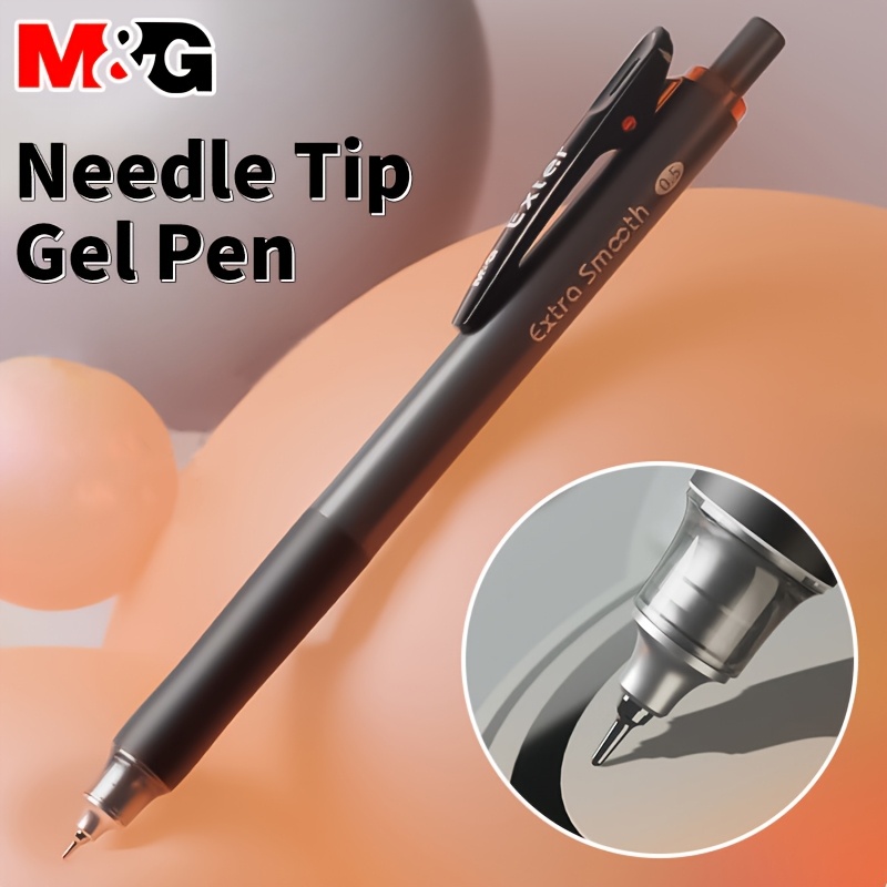 

3pcs M&g Ink Pens, Needle Tip 0.5mm Fine Point, Smooth Writing With , Premium Writing Pens With Pocket Clip, Quick Drying Pens, Office Supplies, M&g