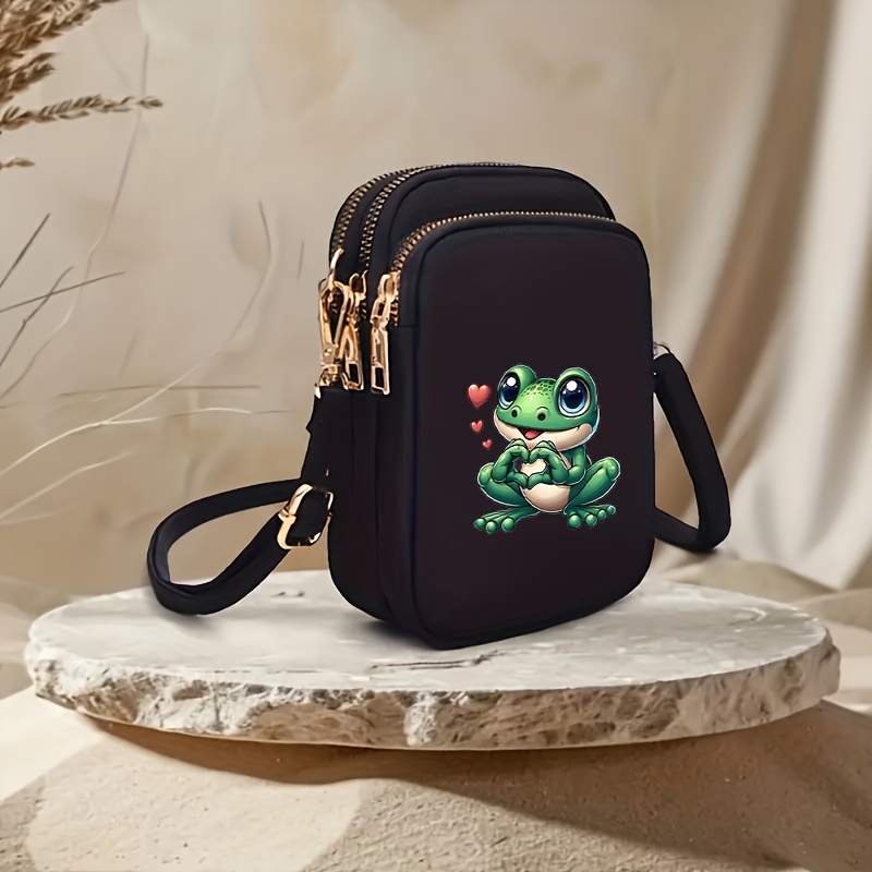 TEMU For Frog Enthusiasts! -shaped Frog Crossbody Bag A Soft And Vibe - Featuring A With Multiple Pockets For Shoulder And Phone Storage, A Golden