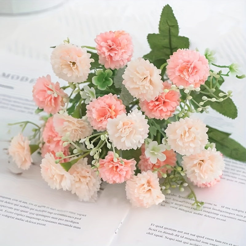 TEMU 1pc Outdoor Simulation Flower Carnation, Anti Uv Real Touch, Indoor Home Decoration , Summer, Autumn, Outdoor Garden Window Sill Decoration, , ,