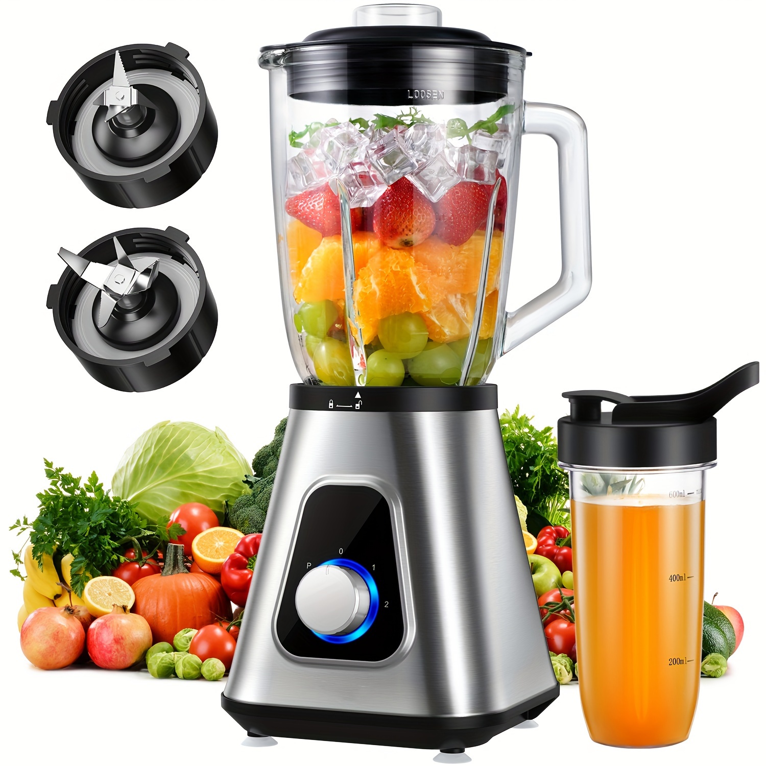  1200w blender for shakes and smoothies 52 oz countertop blender combo 3 adjustable speed for fruit drinks smoothies large capacity details 1