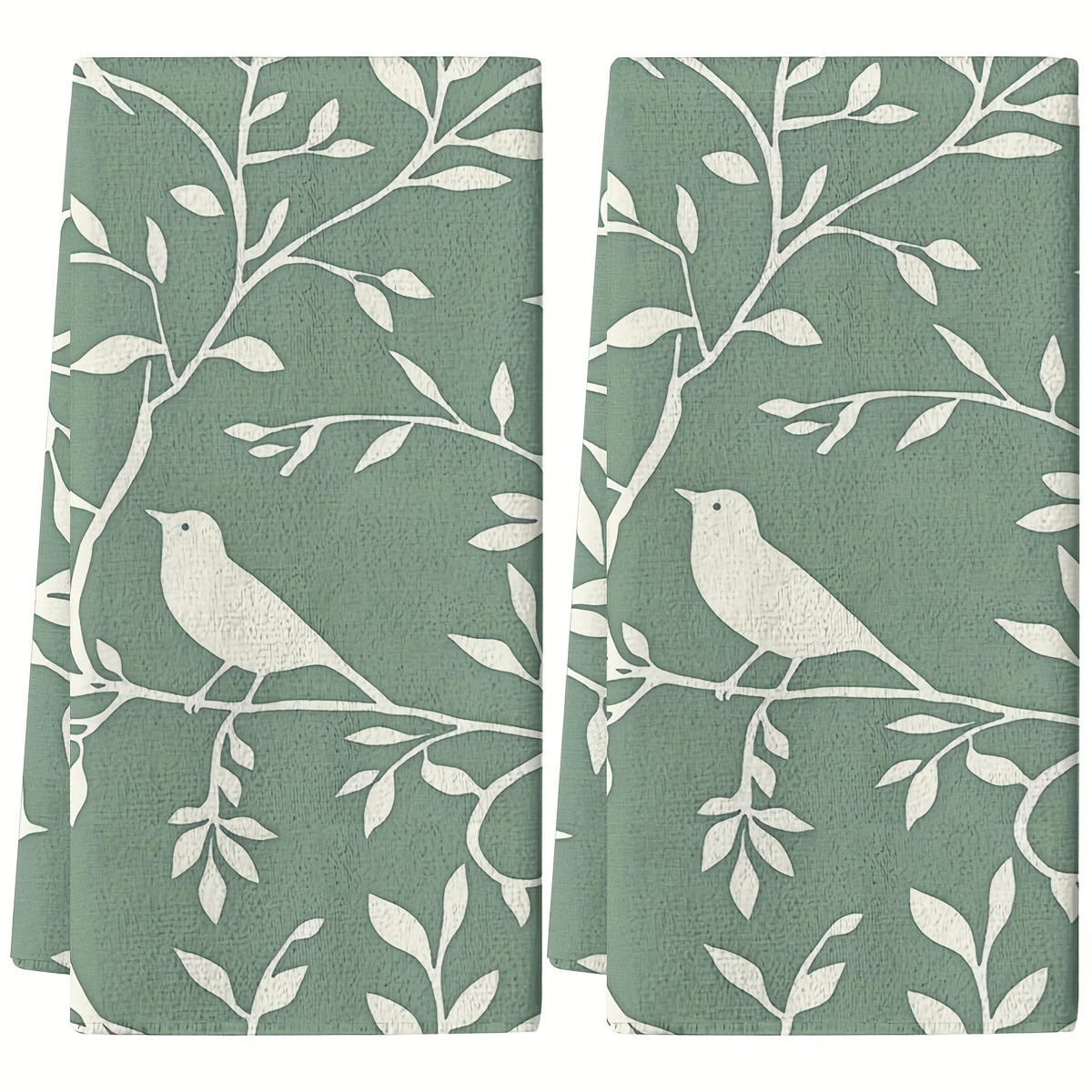 TEMU Cleaning Cloth 2pcs Kitchen Towel, Bird Pattern Kitchen Towel, Birthday Gift For , Sweet Housewarming Gift, Super Absorbent Kitchen Dish Cloth,