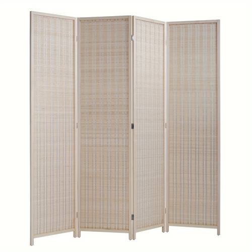 room divider folding privacy screens 6ft 4 panel bamboo portable divider wall freestanding partition room divider screen for room separator home office