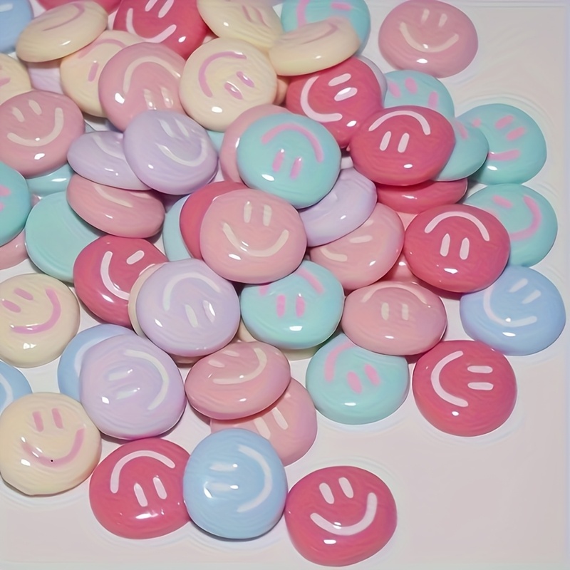 Image of 24pcs /korean Style Face Resin Accessories - Smiling, , Cheeks & Hands Suitable For , Phone & Crafts - Cute For Handmade Ornaments