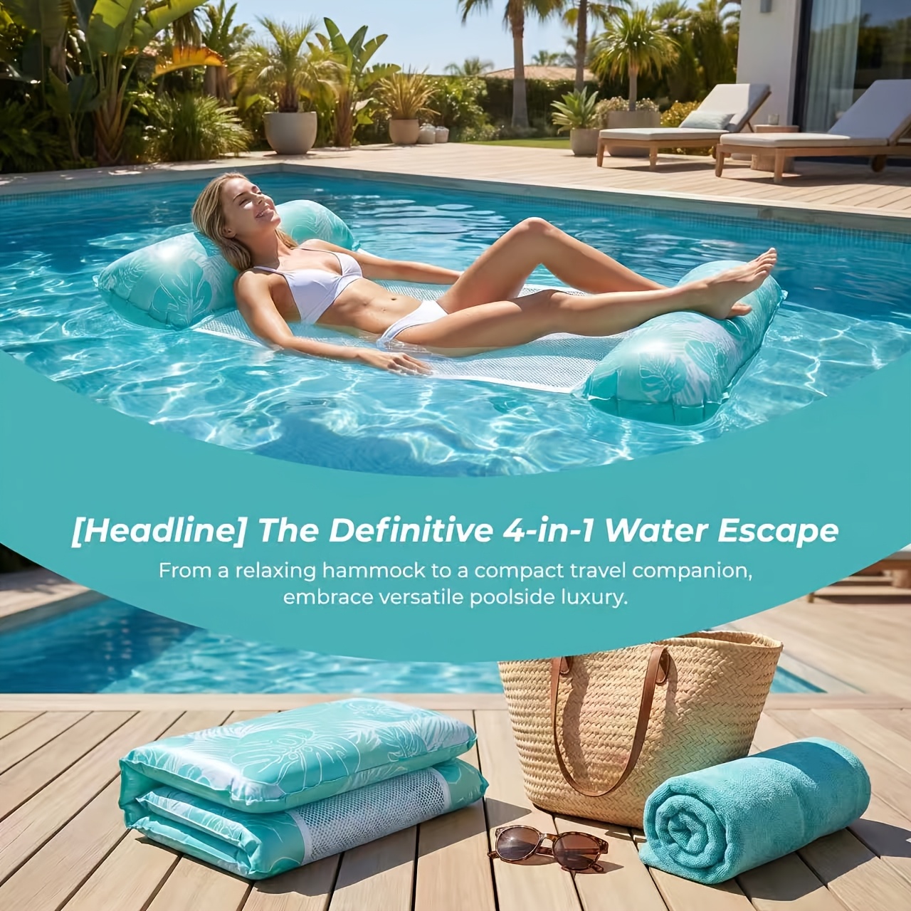 4-In-1 Multifunctional Inflatable Water Hammock for Pool & Beach