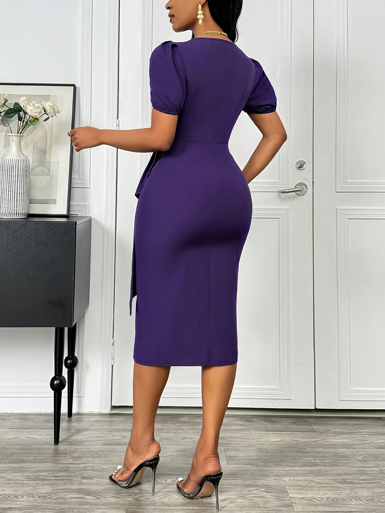 fitted lace wedding dress Berylove Women Sparkly Homecoming Dress with Slit Dark Purple Sequin Spaghetti Straps Bodycon Cocktail Dress, Dark Purple / US4