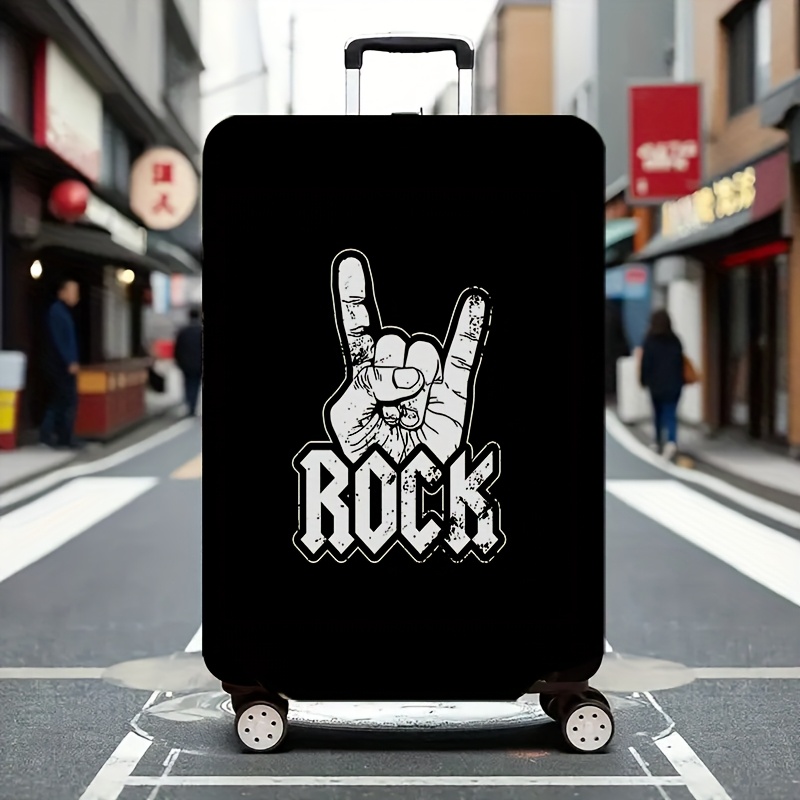 TEMU Jit1pc , Essential Rock Gesture Pattern Suitcase Cover, Elastic Travel Accessory For Directional Wheel Suitcases, Suitable For Elastic Suitcase