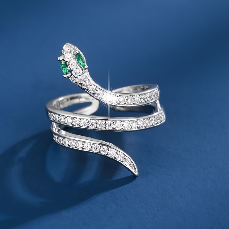 Women's Sexy Snake Open Ring with CZ Jewelry Accessory