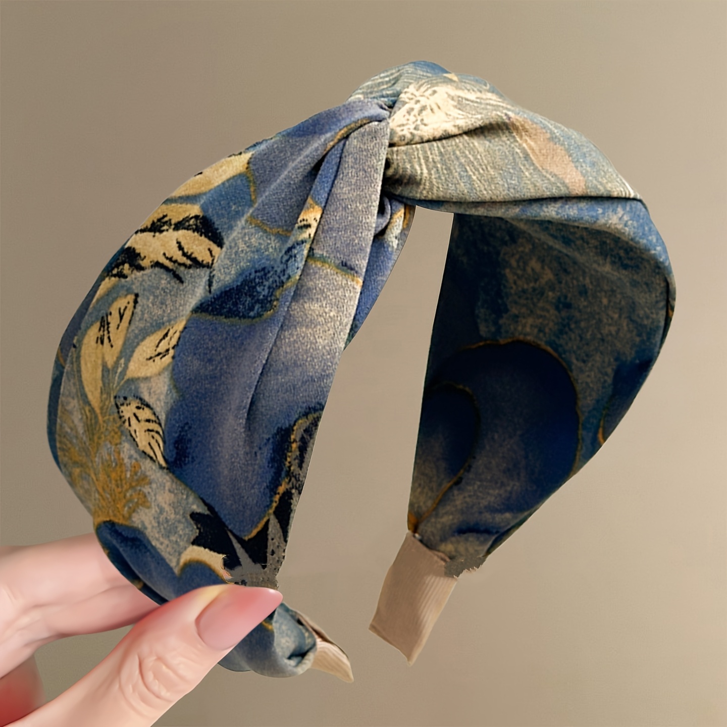 1-pack Women's Vintage Tie-dye Fabric Headband, Wide-brimmed Hair Clip, Elegant And Simple Outer Wear Hair Accessory