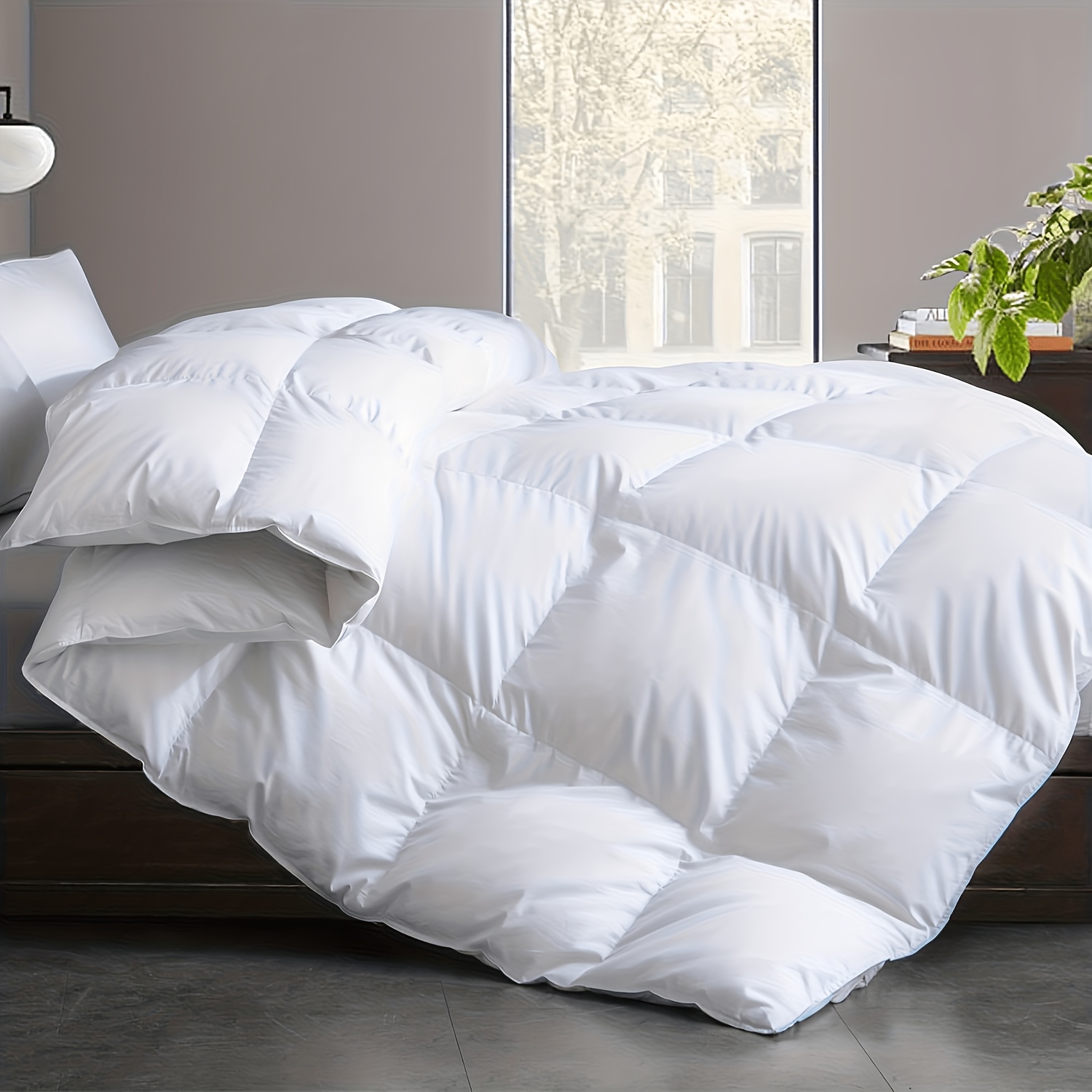 TEMU Ultra Soft Duvet Insert - Breathable, Machine Washable, Box Solid Color Duvet For Cozy Bedroom , Random Color