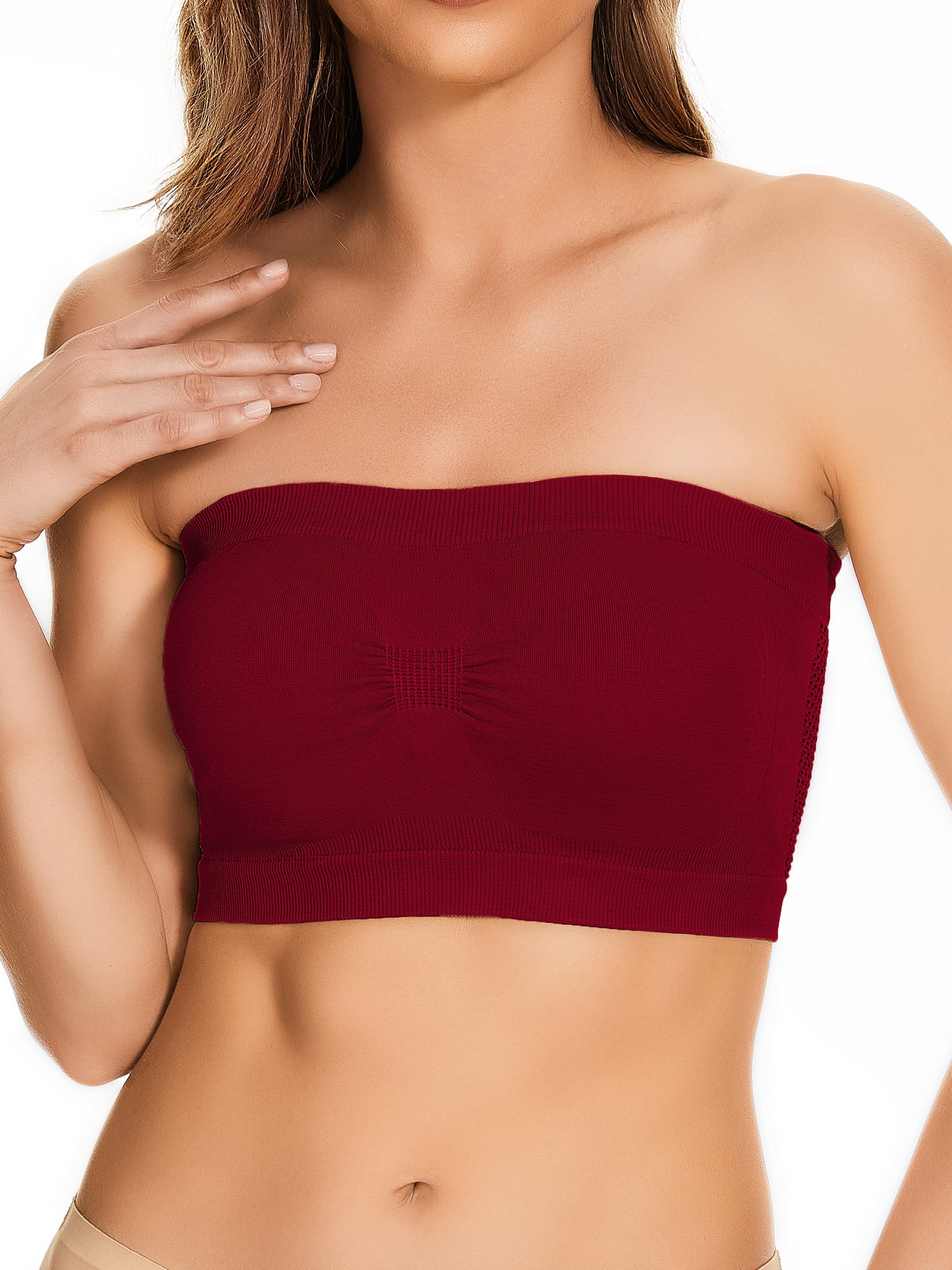  Red Strawberry Cute Faces Strapless Bras for Women Bandeau  Comfort Tube Top with Built in Bra S : Clothing, Shoes & Jewelry