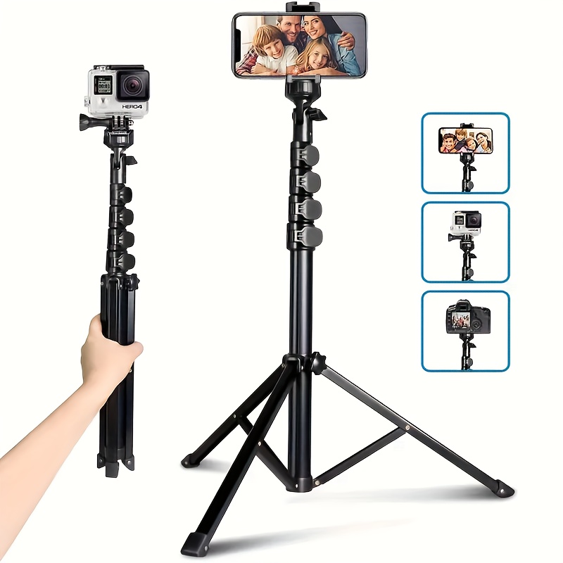 E-shop NePho NP-588 mit Tasche – Tragbares Reise-Stativ, 185 cm/72,8 Zoll Stativ für Handy & Kamera, Handyhalterung inklusive, Smartphone-Stativ für