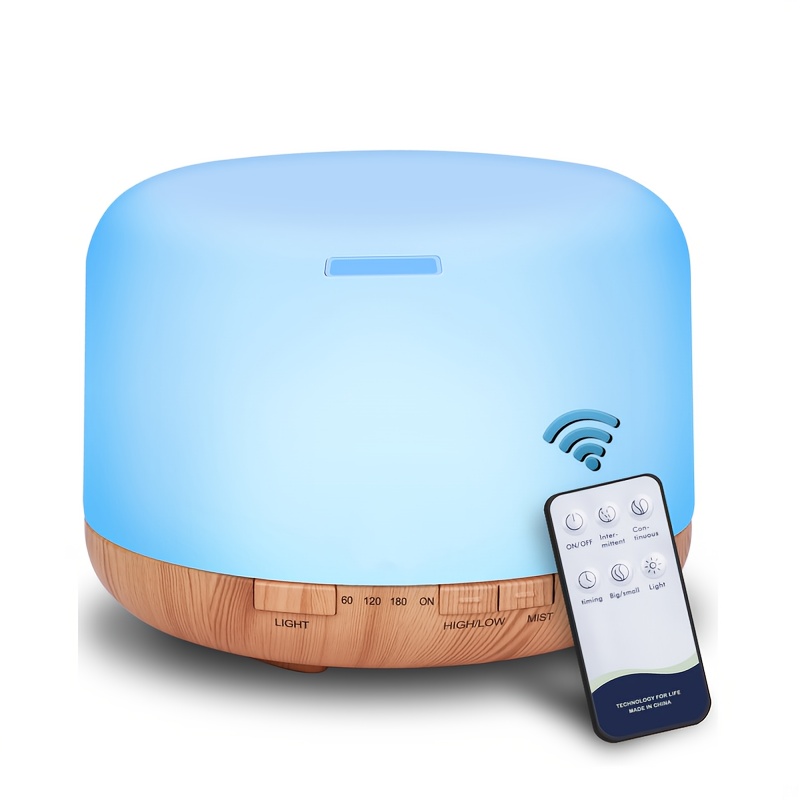 TEMU 500ml Diffuser& Humidifier With & Night Light : Can Add Essential Oils As Air Aromatherapy Diffuser, Your Bedroom Fresh, Auto Off - Ideal For Office, Home, Large Bedroom, Good Decor Gift