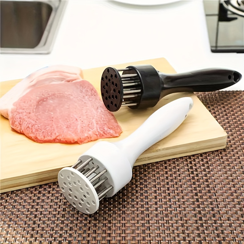 Adormidera de carne de doble color, herramienta para ablandar bistecs con aguja de acer...