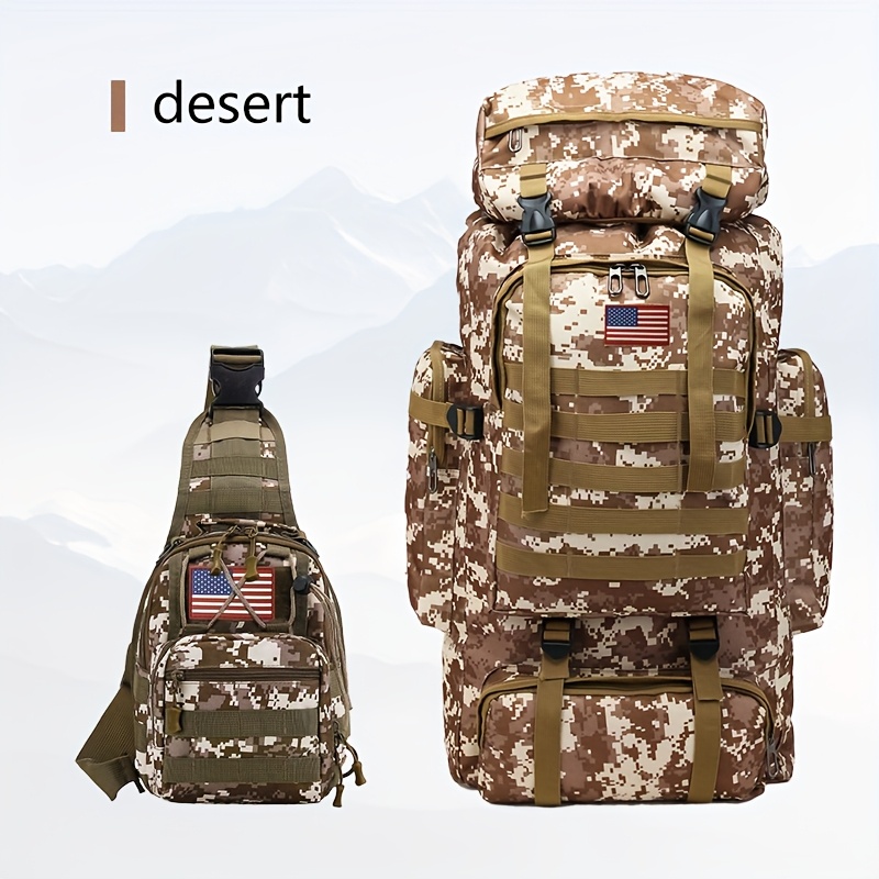 80l unisex hiking backpack outdoor backpack molle 3 - Temu
