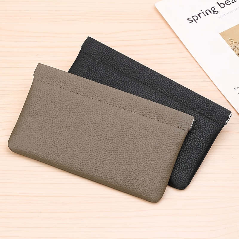 

Geruola Genuine Leather Long Wallet With Self-closing Feature, Passport License Id Holder, Headphone Cable Storage Bag, Cosmetic Bag