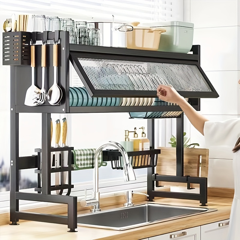 

Home With Cabinet Door Rack Sink Dish Tray Storage Rack Multi-function Counter Rack Sliding Organizer