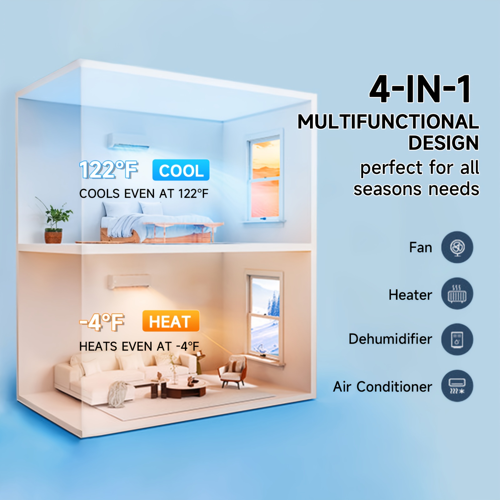 18 000 btu 21 seer mini split air conditioner with inverter technology 230v   smart operation quiet cooler heater   home bedrooms living room garage offices most residential and   applications Product details 0