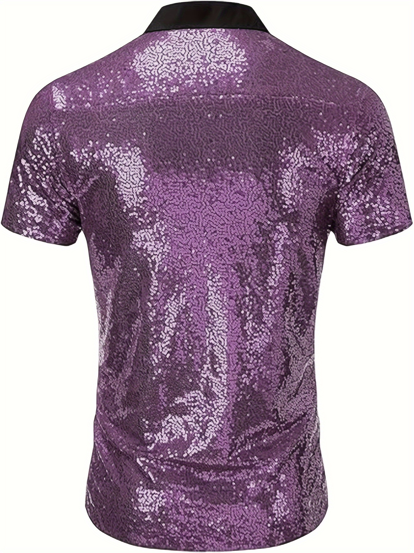 Chemise Disco Années 70/80 - Brillante, Paillettes, Stretch - Pour Carnaval, Fête Déguisée, Soirée Thème