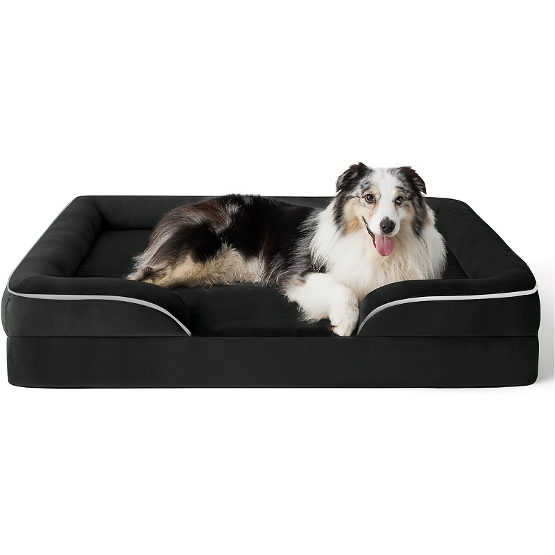 super large dog orthopedic dog bed washable dog sofa bed supporting foam pet sofa bed detachable washable   use comfortable soft   bottom suitable for   sizes small medium large extra large polyester material easy assembly Product details 7