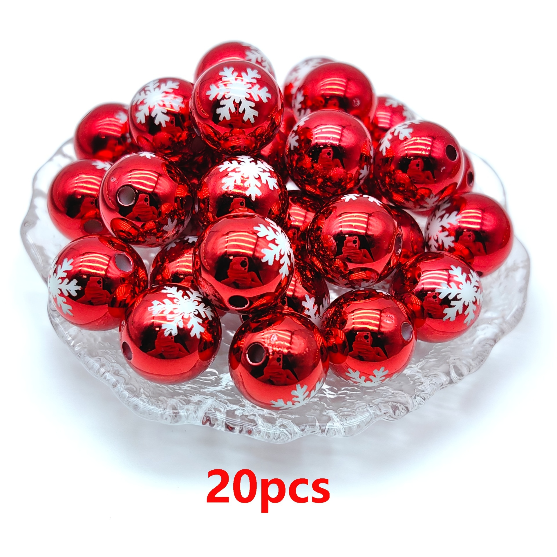 TEMU 20pcs , 16mm, Red And , For Jewelry Making, Christmas Decorations, And Diy Crafts