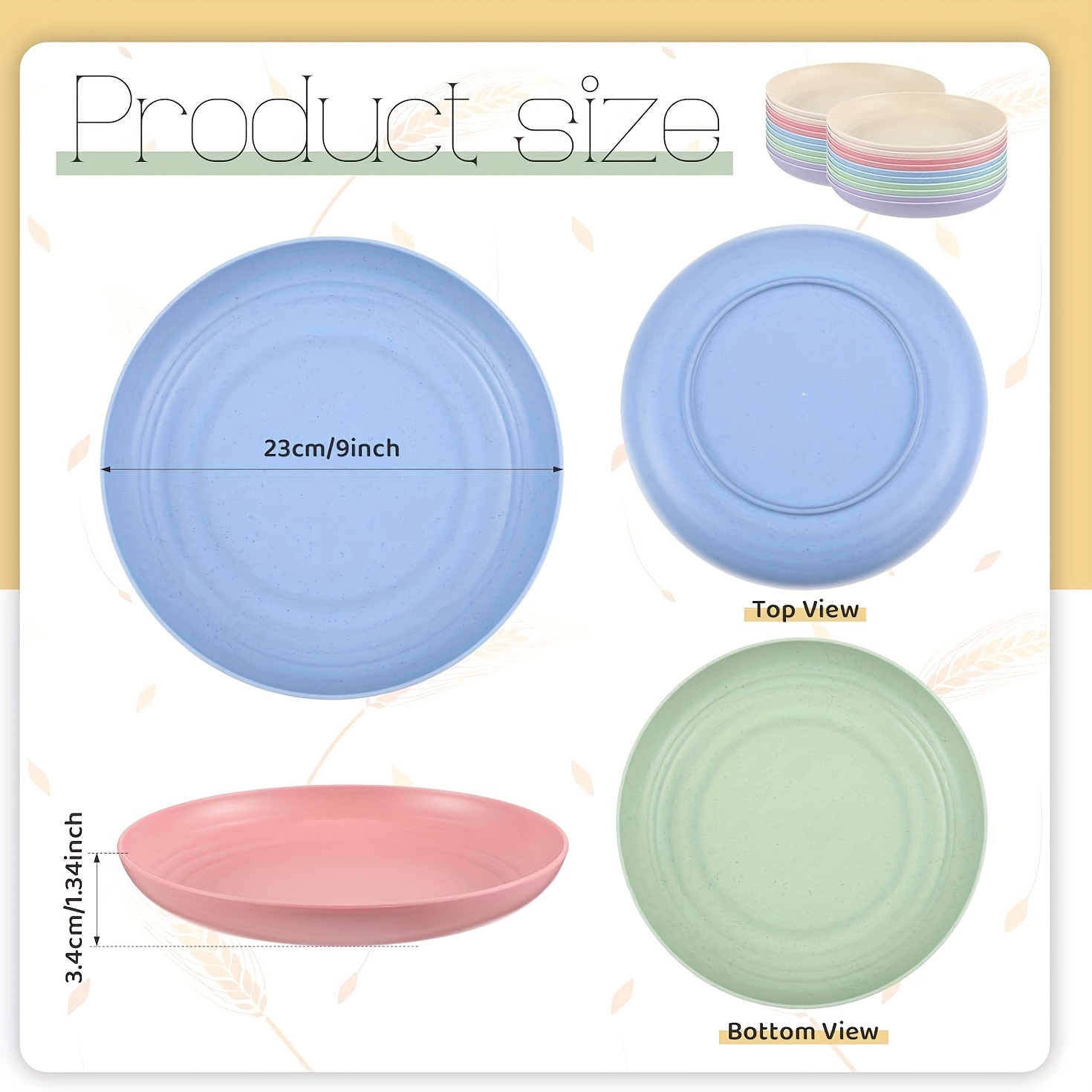 colorful salad plate bowl set reusable pp material plastic Temu