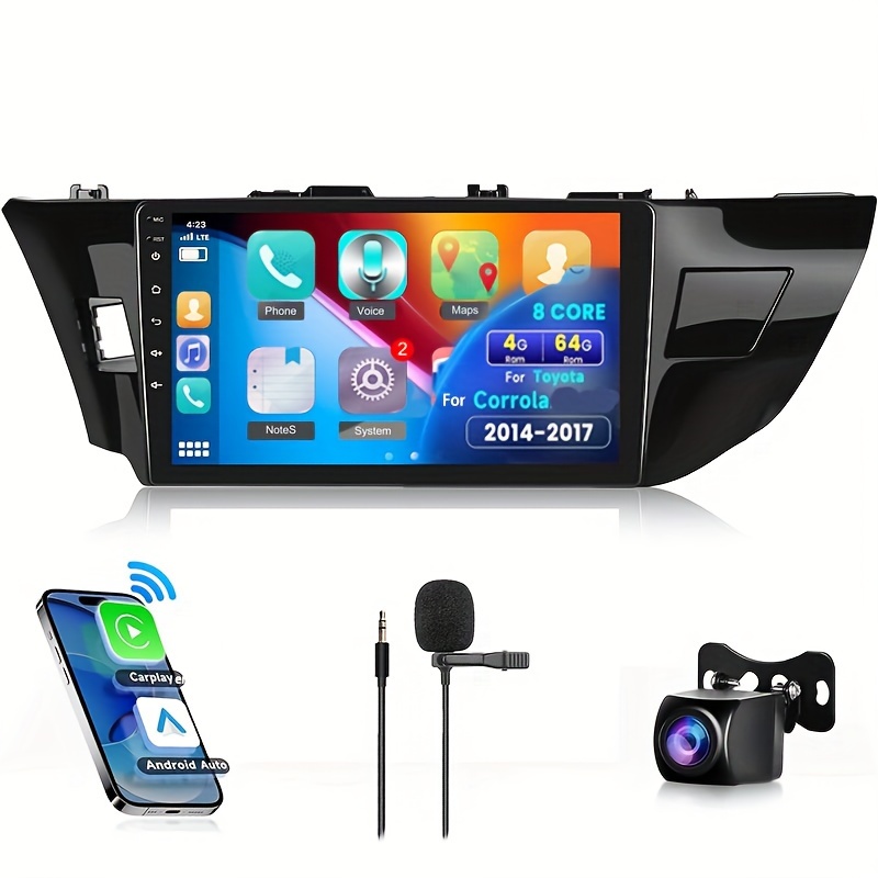 

Podofo 8 Core+4g+64g Car Radio For Toyota For Corolla 2014 2015 2016 2017, Wireless Carplayer Android Auto Car Stereo, 10.1" Ips Touchscreen With Wifi, Gps, Wireless, Fm/rds, 32eq Dsp, Rear Camera