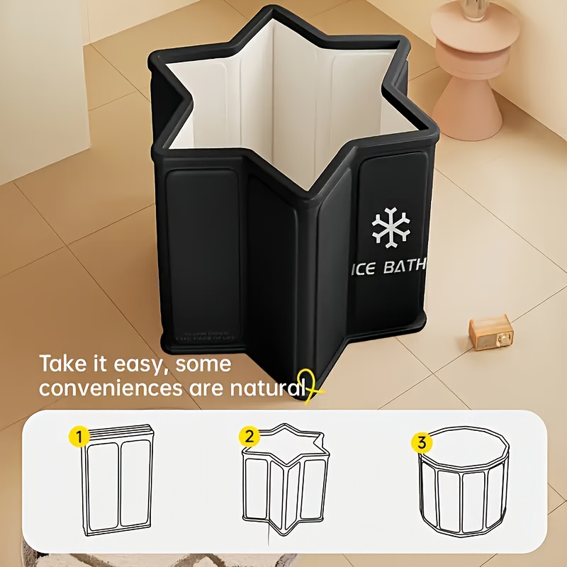 [Compact Size] Portable Ice Bath Tub for Athletes - Easy-Access Outdoor Soak Basin with Drainage, Dual Hot & Cold Water Relax, PVC Material, Ideal for Recovery, Home Fitness & Spa Treatments