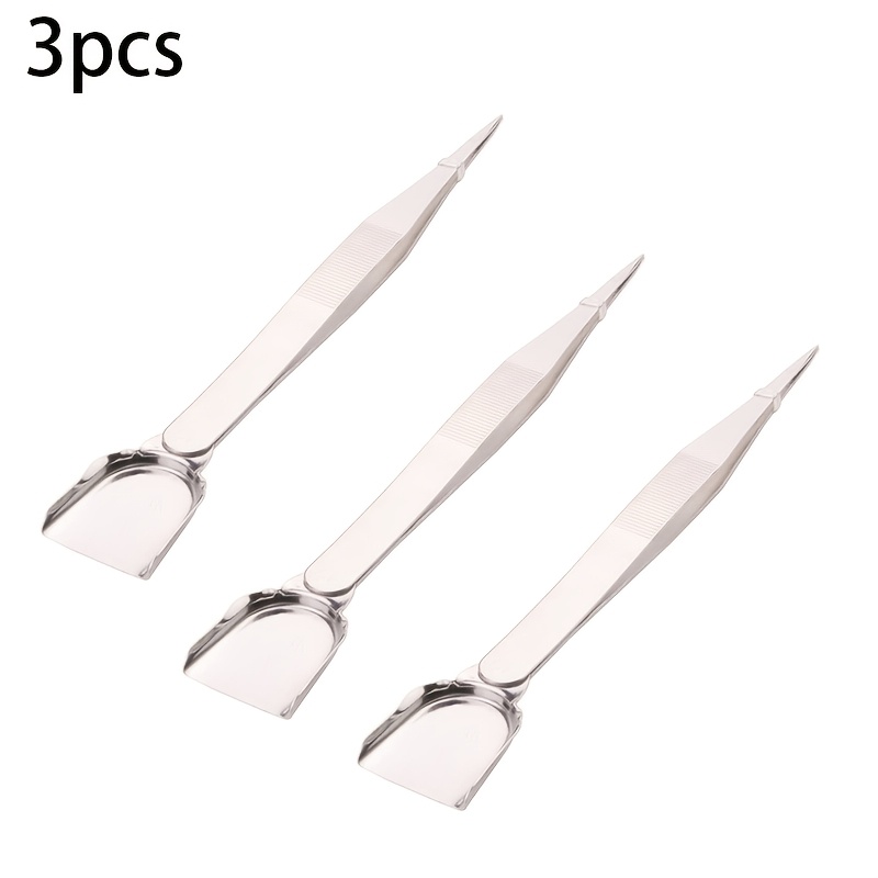 TEMU 3pcs Tweezer With Shovel Handy Tweezer With Shovel Diamond Synthetic Gemstone Tweezers Jewelry Tweezers With Scoop Synthetic Gemstones Pick Up