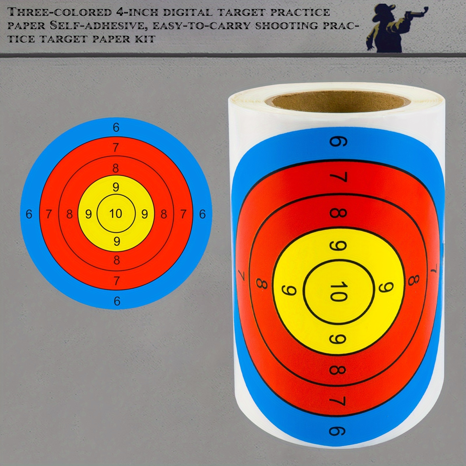 

Pack Self-adhesive Shooting , 4-inch 3-color , And Air Rifle Practice Paper