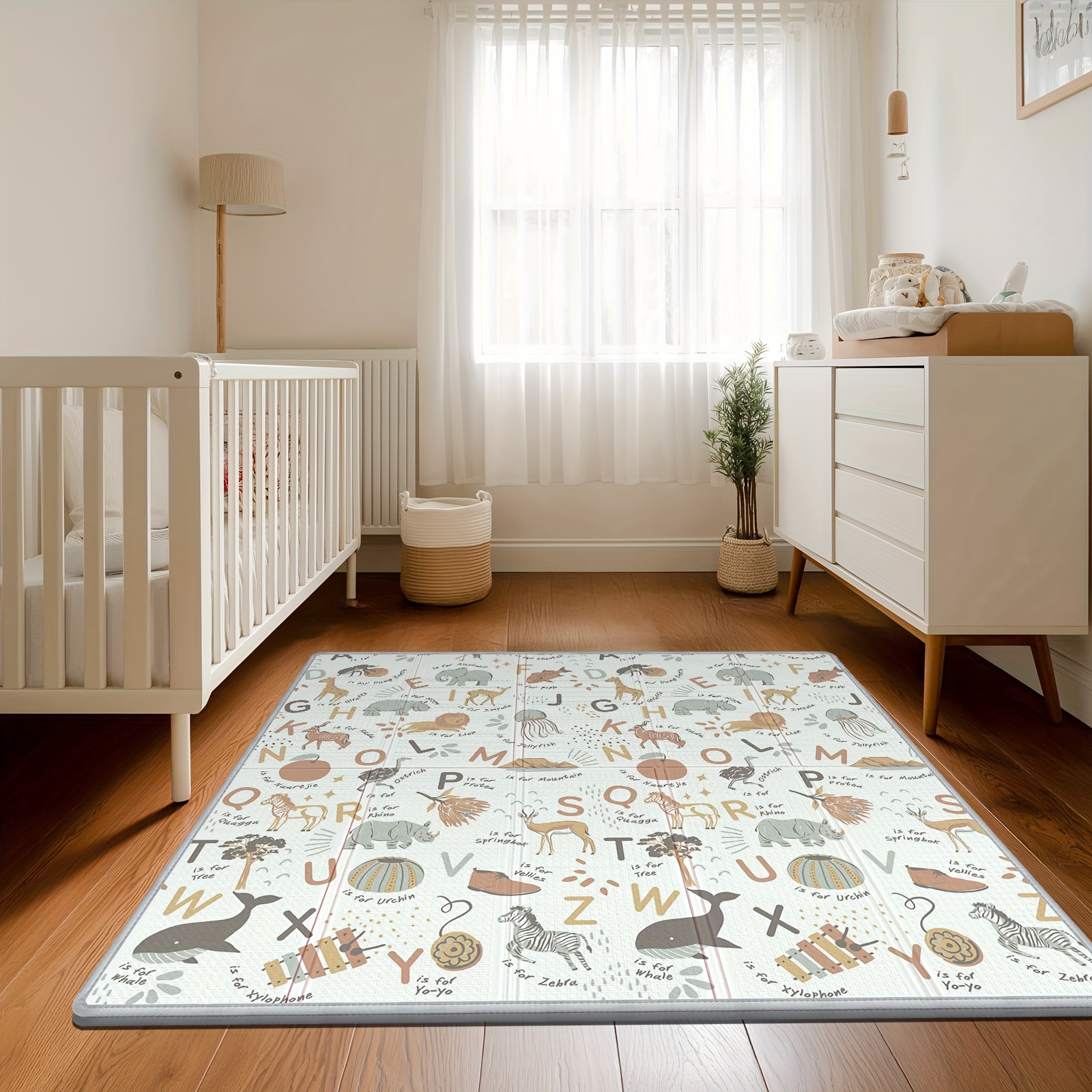 Schaumstoff-Spielmatten, 30 X 30 X 1 Cm, Puzzle-Übungsmatte, Ineinandergreifende Mehrfarbige Eva-Spielschaummatte, Wohnzimmer, Spielmatte, Garten, Yoga, Fitnessstudio, Gymnastik, Weiß + Grau