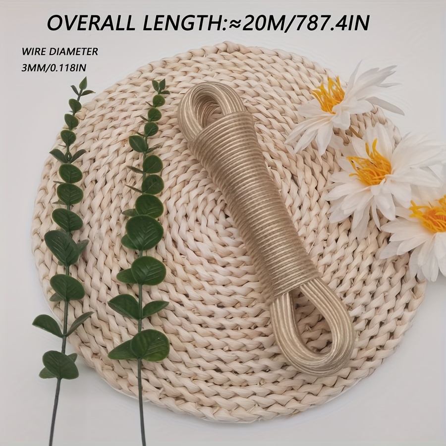 TEMU 20m Outdoor Clothes Drying Rope, Pvc Wire Clothes Drying Rope, Suitable For Outdoor Clothes Drying, Bed Sheets And Quilt Covers, Sun Protection, Waterproof And Durable