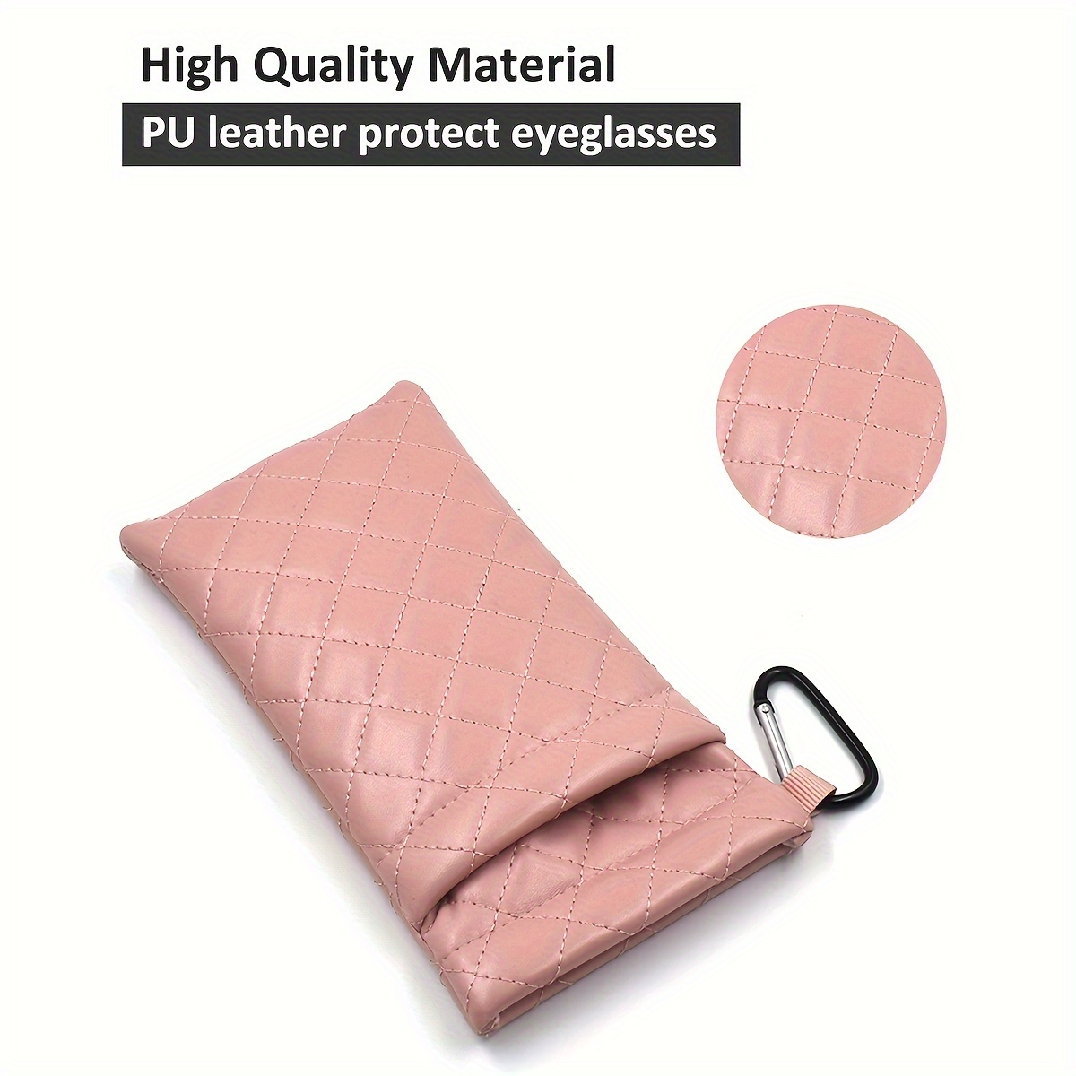 double eyeglasses pouch large squeeze top microfiber soft Temu Italy