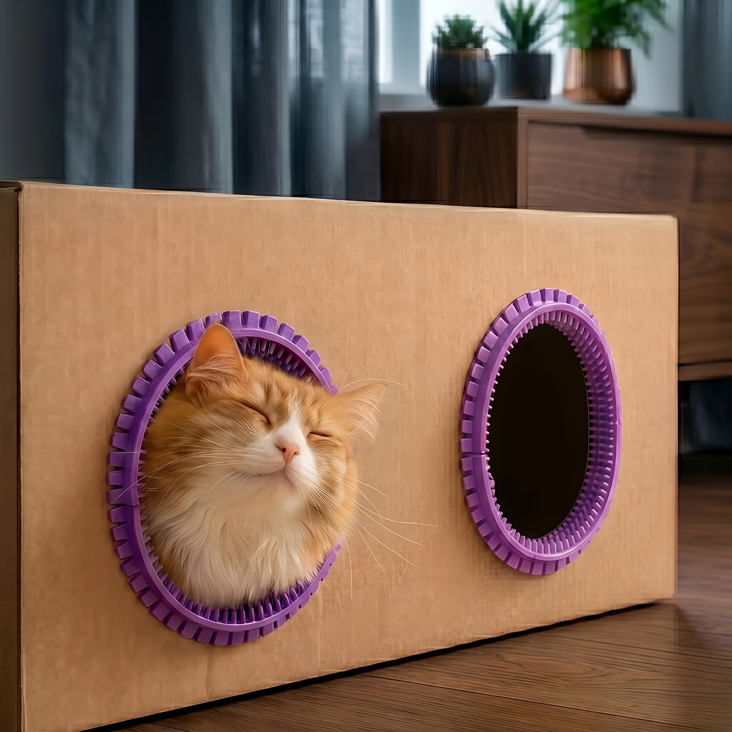 TEMU Cat Self Groomer Arch, Grooming And Massage, For Cardboard Boxes And Cat Tunnels, Indoor Cats And Kittens, Diy Cat Furniture Accessories, Pet