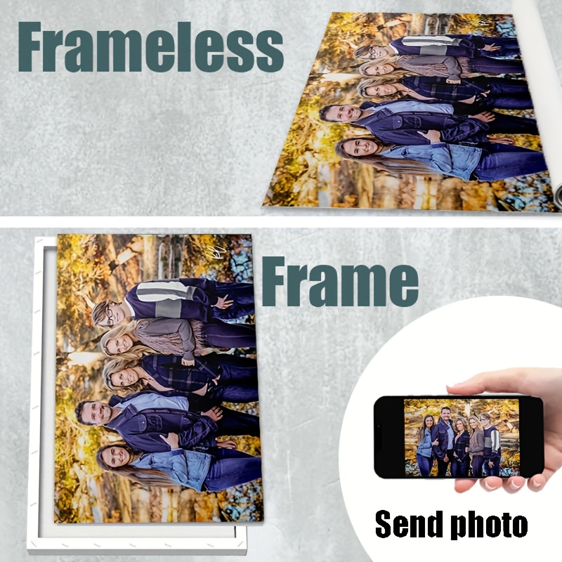 TEMU 2d Flat, 2d Flat, Unframed Custom 1pc Canvas Print - Personalized Family Photo Uv Art, Durable And Aesthetic Wall Decor, Ideal For Living Room,