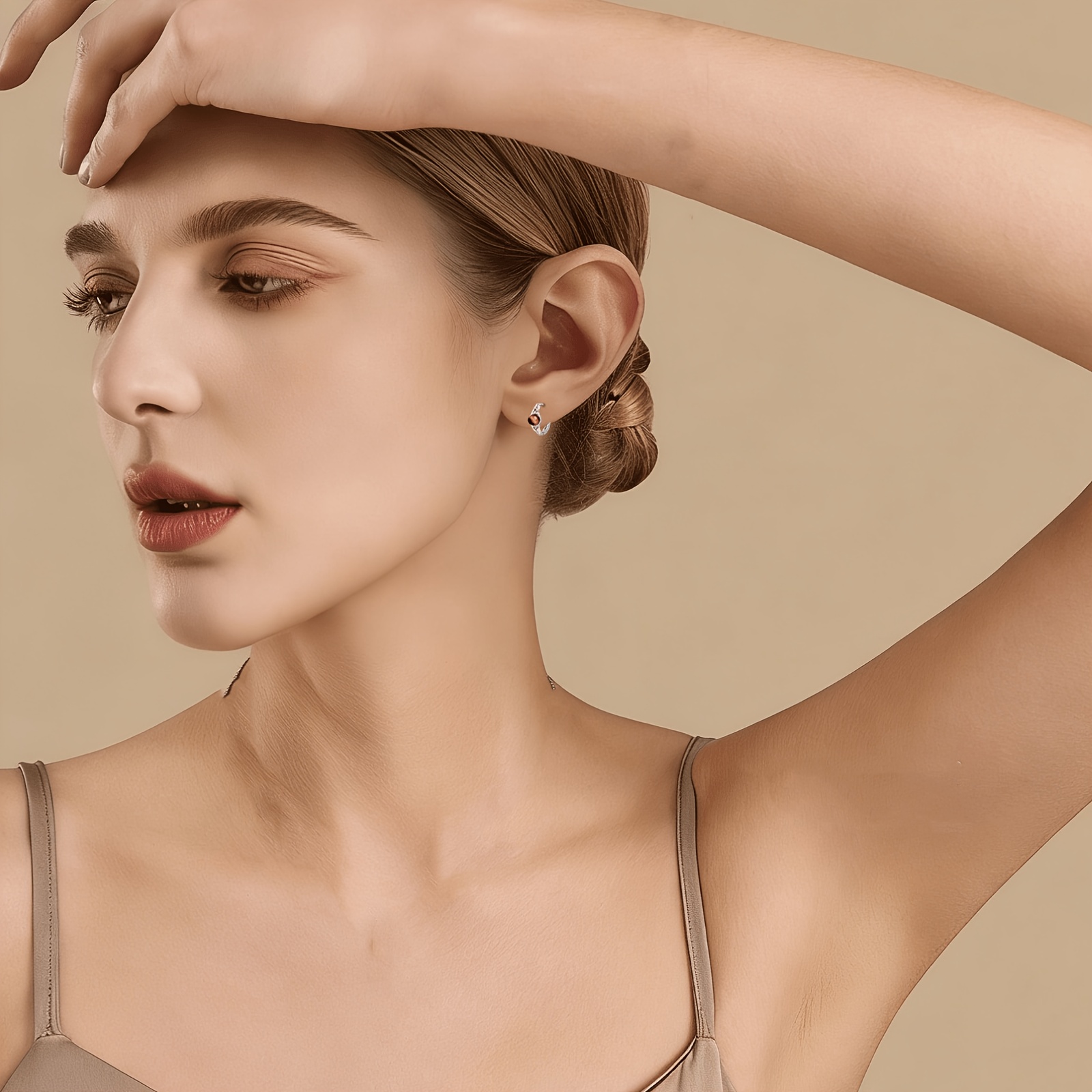 TEMU Une paire d'élégants et sexy boucles d'oreilles nœud plaquées argent 925 avec un style de mode nickel, boucles d'oreilles en d'œil de tigre