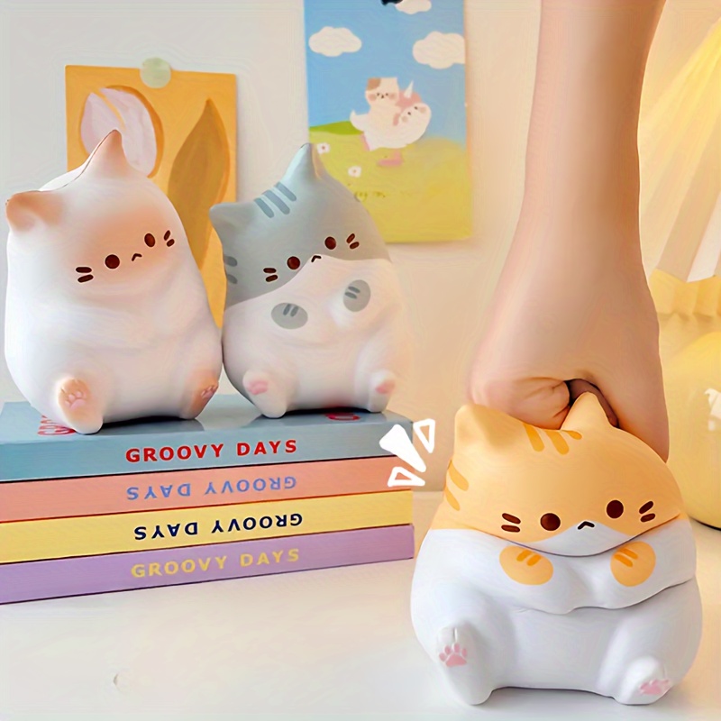 Cat Stress Balls Squishy Foam Toys Elastic Sensory Ball for Kids