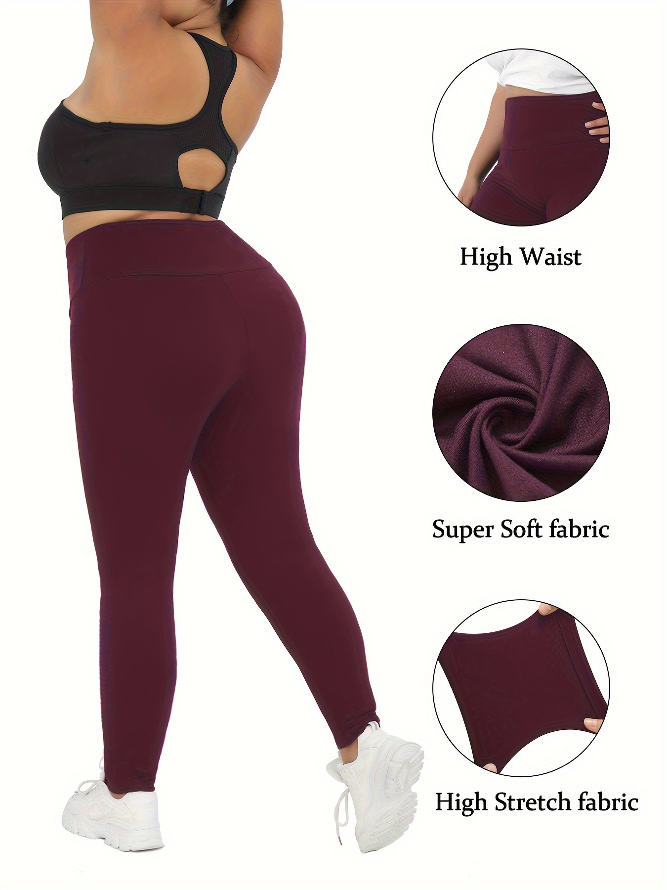 2 Pack Women's High Waisted Leggings Stretch Tummy Control Pants S-3XL