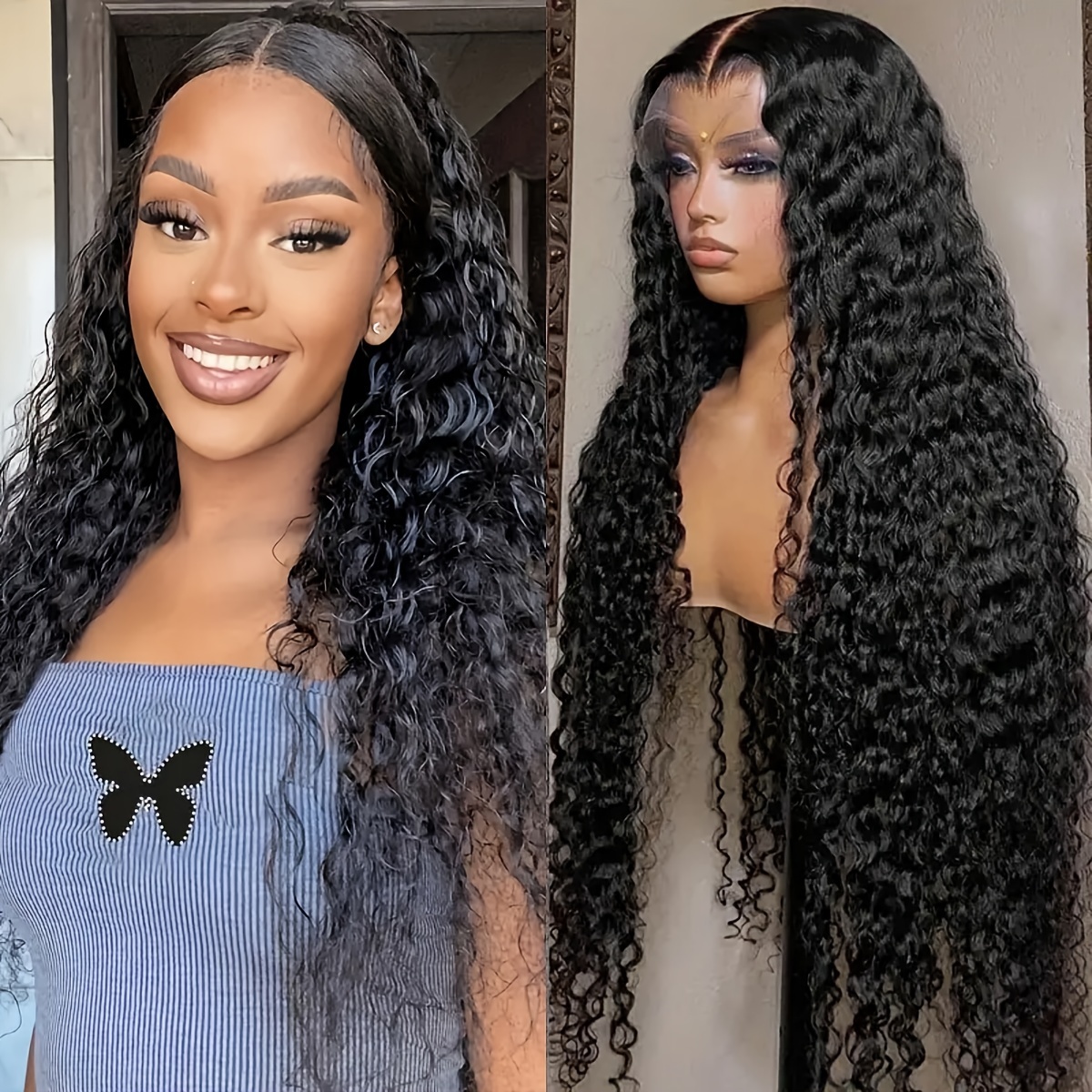 250 Density Deep Wave Human Hair Wig 13x6 Hd Lace Front Wigs Human Hair Wigs Human Hair Deep Wave Human Hair Wigs For Women