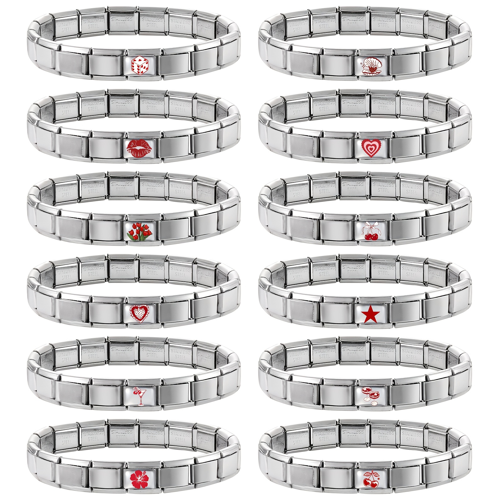 2pcs Special Additions Bracelet Set, Red Theme