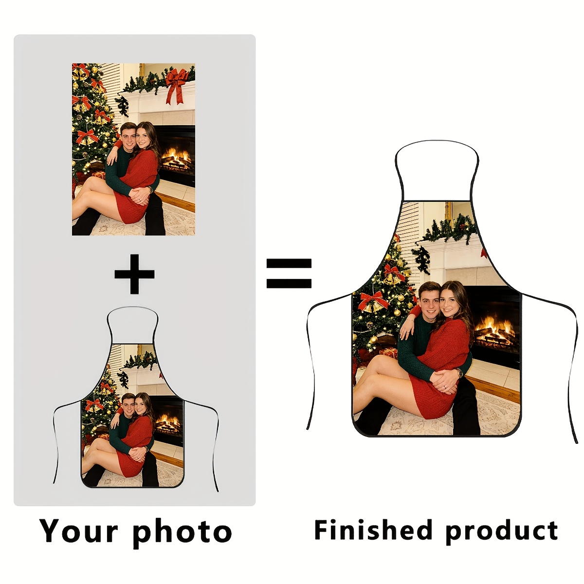 TEMU Personalized Custom Photo/text/copy Pattern Apron, 1pc, Apron, Valentine's Day, New Year's Gift, Unisex Apron, , (19.6x27.5inch, 23.6x31.5inch),