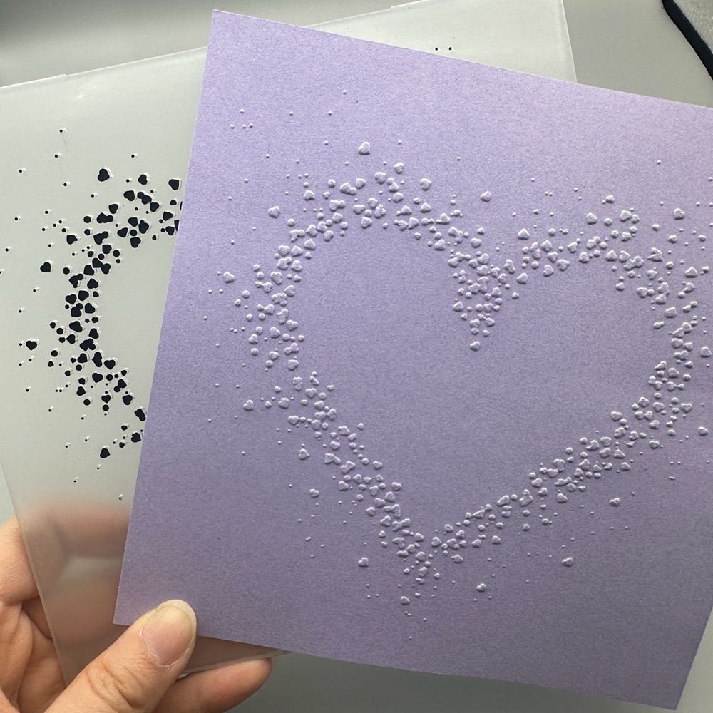 Image of Valentine's Day Heart Outline Card Embossing Folder - 3d Embossed Folder, The Plastic Embossing Template Is Perfect For Occasions And For Making Cards, Crafts, Scrapbooks, Gift Tags, And More