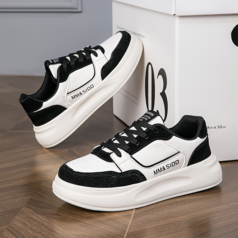 Young person Boy's Low Top Platform Shoes for Spring Autumn Outdoor  Activities Trendy Lace-up Skate Shoes