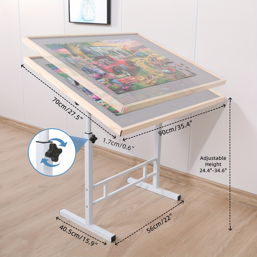 Table Puzzle 1500 Pièces Pliable Et Réglable En Hauteur - Planche Aluminium Avec Tiroirs Pour Adultes
