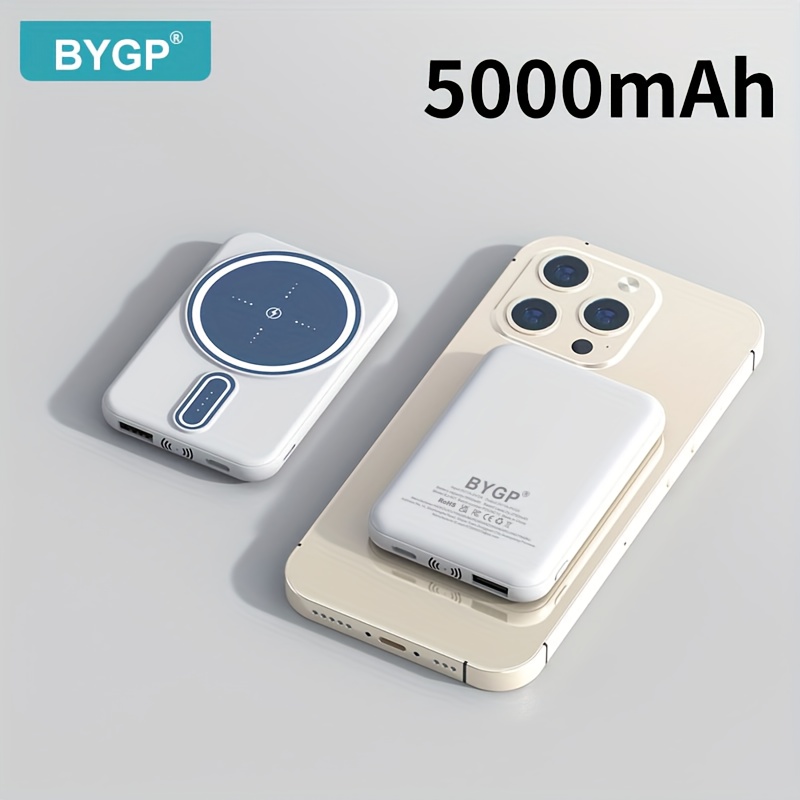 1pc 5000mah Magnetic Wireless Charger Mobile Power Bank - Suitable For Iphone 16, 15, 14, 13pro Max, Portable Charger, Emergency Battery Pack, Gift