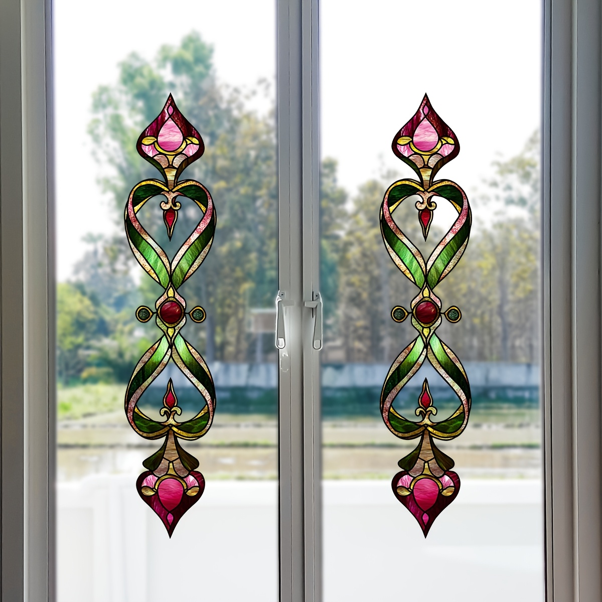 E-shop 1 Stück Europäisches Muster Fensteraufkleber, Abziehbarer Glasdekor | Ideal für Wohnzimmer, Arbeitszimmer, Küche und Badezimmer | Elegante